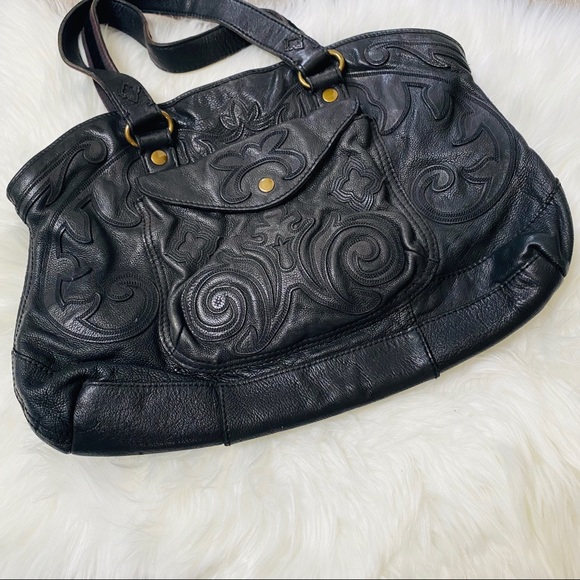 RARE! Lucky Black leather hobo shoulder bag purse